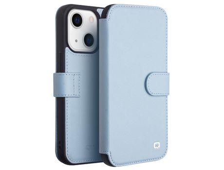 Funda de couro genuino azul por iPhone 13 mini 5.4