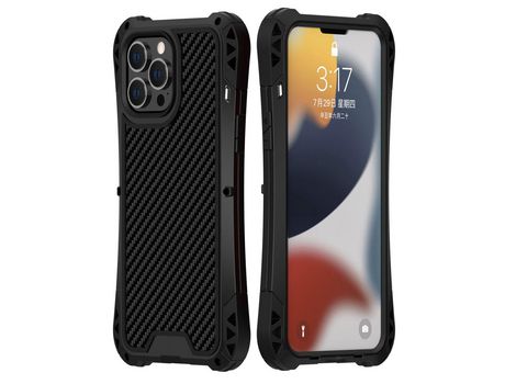Funda silicone R-JUST airbag auxiliar híbrido negro por iPhone 13 Pro Max 6.7