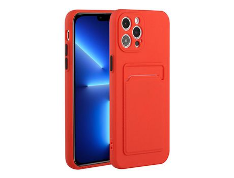 Funda TPU con um único poseedor de tarjeta rojo por iPhone 13 Pro 6.1