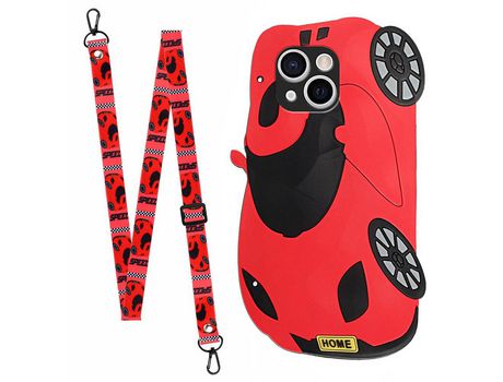 Funda TPU patrón de efeito 3D con bandolera Porque por iPhone 13 mini 5.4