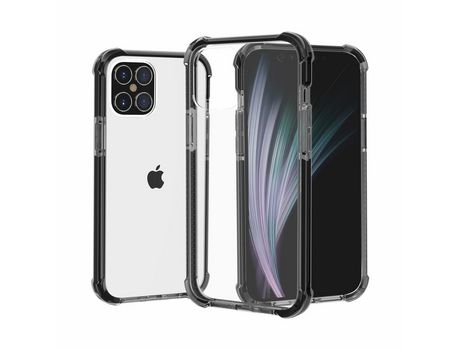 Carcasa TPU híbrido à prova de caídas con almofada negro/Gris por Apple iPhone 12 Max 6.1