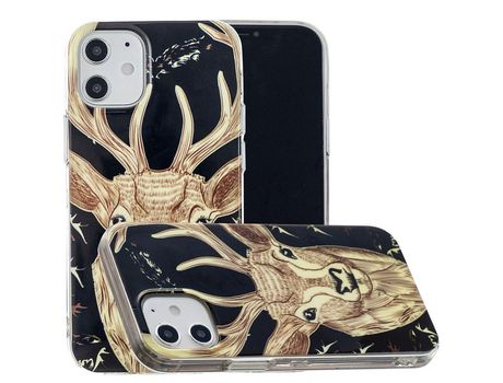 Carcasa TPU con patrón noctilucente patrón de alce por Apple iPhone 12 5.4