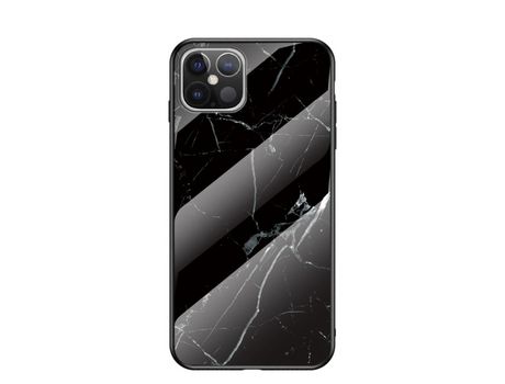 Carcasa TPU híbrido de patrón grano de mármol negro por Apple iPhone 12 Pro Max 6.7