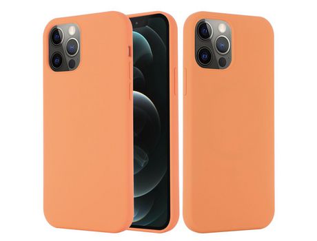 Carcasa silicona absorción magnética líquida naranja por Apple iPhone 12/12 Pro seguro magnético