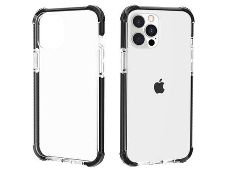 Funda de acrílico transparente de quatro cantos engrossado claro a prueba de choques claro/negro por iPhone 13 Pro 6.1