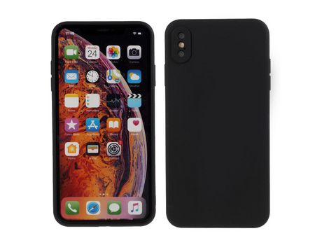 Carcasa silicona piel mate flexible negro por Apple iPhone XS/X 5.8