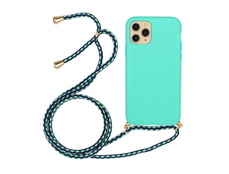 Carcasa TPU flexible con bandolera multifuncional azul por Apple iPhone 12 5.4