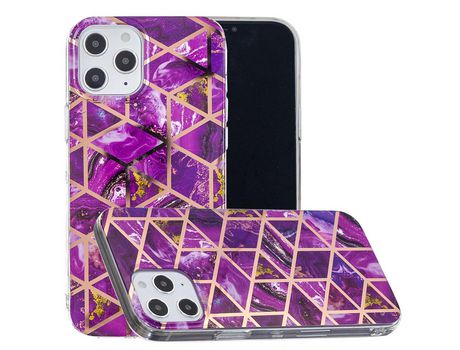 Carcasa TPU de galvanoplastia de patrón de mármol rosa por Apple iPhone 12 Pro 6.1
