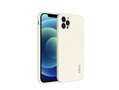 Carcasa silicona borda reta precisa segurar líquido simples flexible branco por Apple iPhone 12 Pro Max