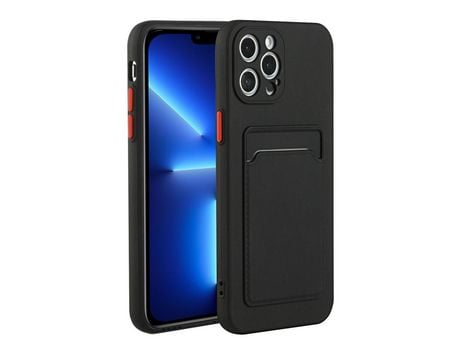 Funda TPU con um único poseedor de tarjeta negro por iPhone 13 Pro 6.1