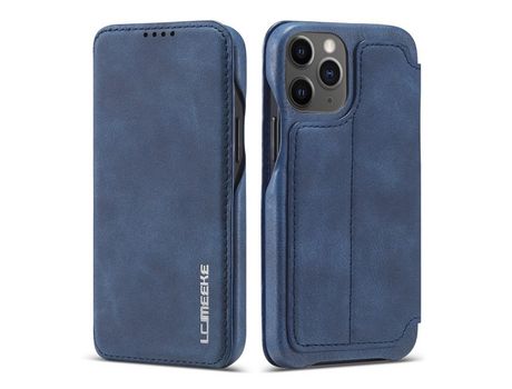 Carcasa PU estilo retro con suporte y suporte de tarjeta azul por Apple iPhone 12 5.4