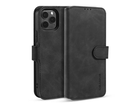 Carcasa PU estilo retro negro por Apple iPhone 12 Max/Pro 6.1
