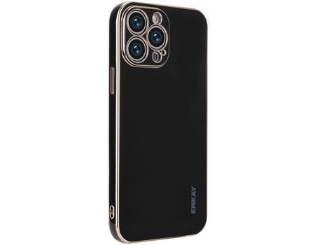 Funda TPU ENKAY galvanoplastia corte preciso negro por iPhone 13 Pro 6.1