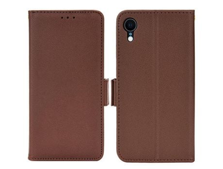 Funda PU textura de lichi marrón por iPhone XR 6.1
