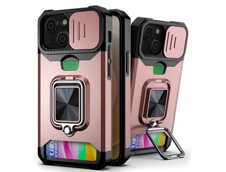 Funda TPU lente híbrida con porta-tarjetas en ouro rosa por iPhone 13 mini 5.4