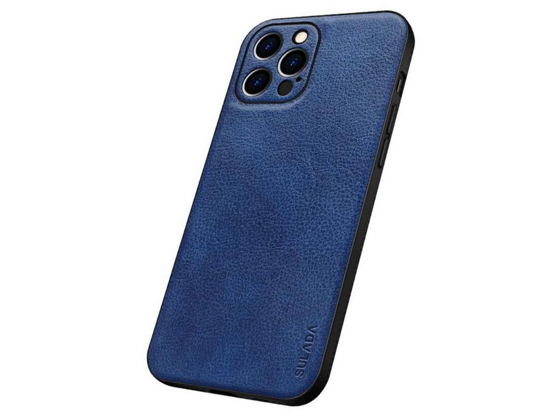 Funda TPU + PU SULADA recorte preciso azul por iPhone 12 Pro Max 6.7