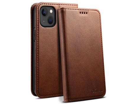 Funda PU Anti-lágrimas con soporte marrón por iPhone 13 mini 5.4