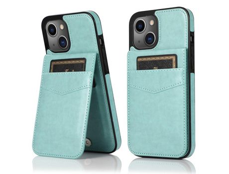Funda TPU + PU Anti-lágrimas con muleta verde por iPhone 13 mini 5.4