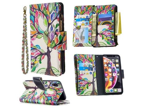 Carcasa PU estante de impresión patrón árbol da vida por Apple iPhone XR 6.1