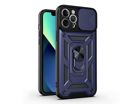 Funda TPU controle deslizante da câmera a prueba de choques anti-queda con suporte azul por iPhone 13 Pro Max 6.7