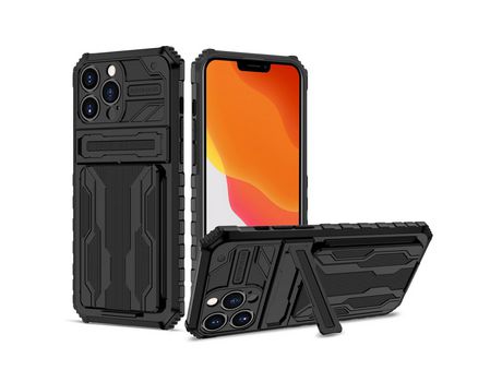 Funda TPU anti-queda con porta-tarjetas negros destacáveis por iPhone 13 Pro Max 6.7