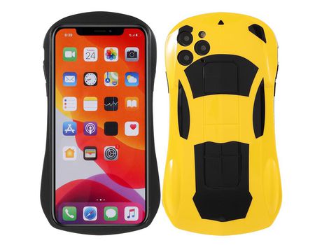 Funda TPU Estilo de carro esportivo 3D a prueba de choques flexível amarillo por iPhone 11 Pro 5.8