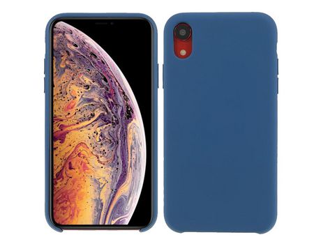 Funda silicone sólido sedoso azul escuro por iPhone XR 6.1