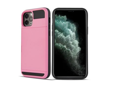 Carcasa TPU deslizamento con suporte por tarjeta rosa por Apple iPhone 12 5.4