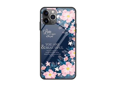 Carcasa TPU impresión patrón letras y flores inglesas por Apple iPhone 12 Pro/12 Max 6.1