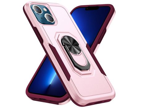 Funda TPU recortes precisos con muleta rosa/rosa por iPhone 13 6.1