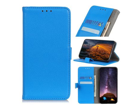 Carcasa PU lichia piel magnética azul por Apple iPhone 12 Max/12 Pro 6.1