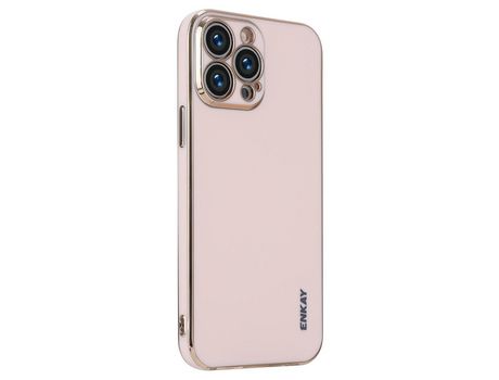 Funda TPU ENKAY galvanoplastia corte preciso rosa por iPhone 13 Pro Max 6.7