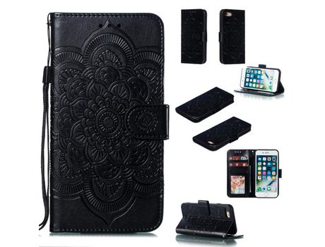Carcasa PU flor malanda con suporte negro por Apple iPhone 8/7 4.7 pouces
