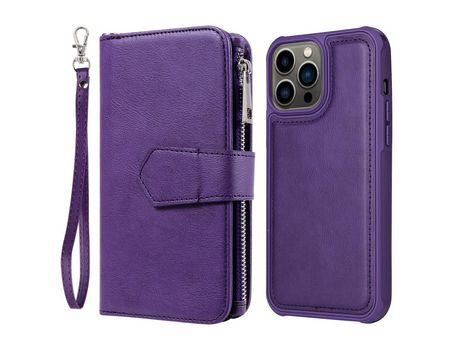 Funda PU con soporte púrpura por iPhone 13 Pro 6.1