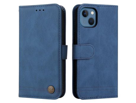 Funda PU + TPU patrón de árbol con fundo azul por iPhone 13 mini 5.4