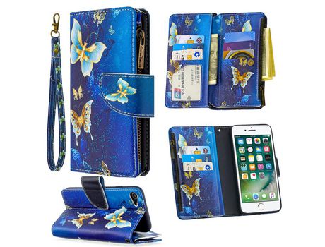 Carcasa PU estante de impresión patrón linda polilla por Apple iPhone SE (2nd Gen)/8/7