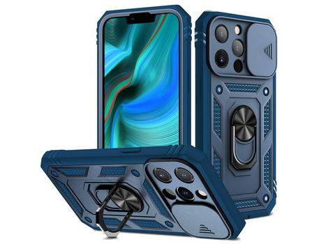 Funda TPU Anti-queda 3 en 1 con suporte azul por iPhone 13 Pro 6.1