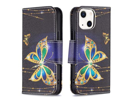 Funda PU + TPU con suporte por joias de mariposa por iPhone 13 6.1