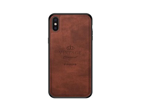 Funda TPU + PU PINWUYO vintage híbrido marrón por iPhone X/XS 5.8