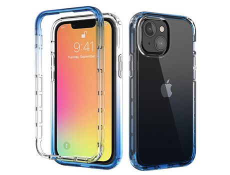 Funda TPU trava-queda cor gradiente azul claro transparente por iPhone 13 6.1