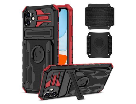 Funda TPU camada dupla con muleta rojo por iPhone 11 6.1