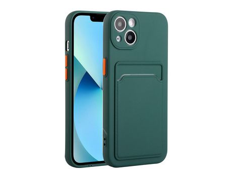 Funda TPU flexível con porta-tarjetas verde por iPhone 13 mini 5.4