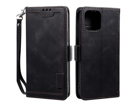 Funda PU + TPU emenda de estilo retro negro por iPhone 13 mini 5.4