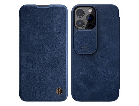 Funda TPU + PU NILLKIN deslizante anti-queda a prueba de choques porta-tarjetas azul por iPhone 13 Pro 6.1