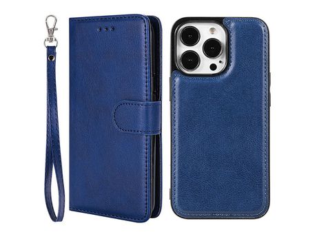 Funda PU + TPU 2 en 1 desmontable con suporte azul por iPhone 13 Pro 6.1