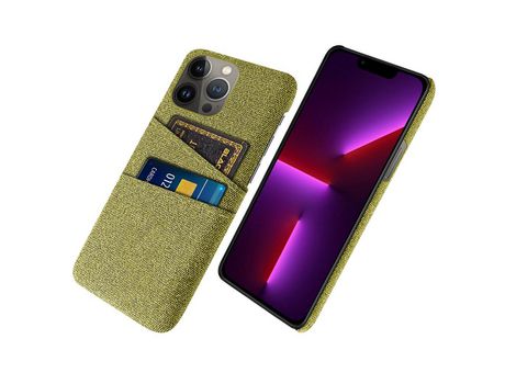 Funda TPU con suporte por tarjeta amarillo por iPhone 13 Pro Max 6.7