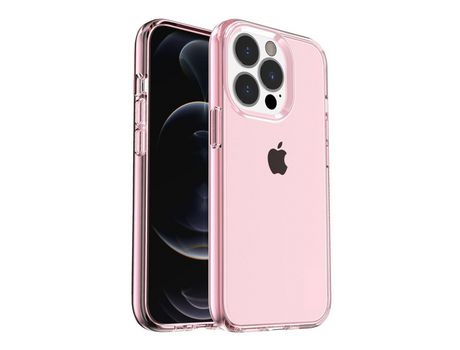 Funda TPU transparente a prueba de choques rosa por iPhone 13 Pro Max 6.7