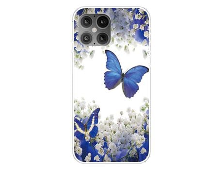 Carcasa TPU impresión de normas flexible polilla azul por Apple iPhone 12 Pro/iPhone 12 Max 6.1