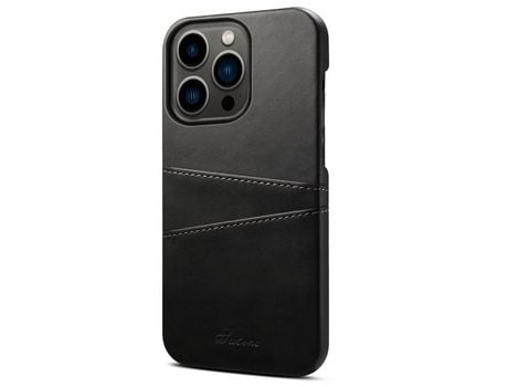 Funda TPU + PU Anti-lágrimas con suporte de tarjeta negro por iPhone 13 Pro 6.1