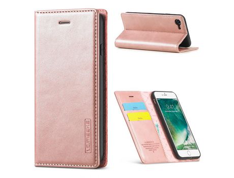 Carcasa PU forte estilo de negócios auto-absorbido ouro rosa por Apple iPhone 7/8/SE (2nd Gen)